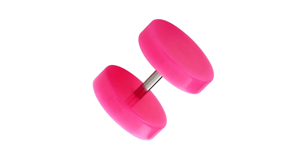 Pink Glitter Top Fake Plug Earring Set 16g 316L SS  Siren Body Jewelry
