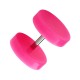 Pink Acrylic Ear Piercing Fake Plug w/ Flat Discs