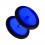 Falso Dilatador Acrílico Discos Planos Azul Oscuro con O-Ring Negro