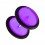 Falso Dilatador Acrílico Discos Planos Púrpura con O-Ring Negro