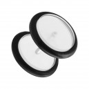 Transparent Flat Discs Acrylic Fake Plug with Black O-Ring