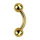 Golden Anodized Two 5mm Balls Belly Bar Navel Button Ring
