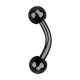 Black Anodized Two 5mm Balls Belly Bar Navel Button Ring