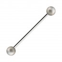 Silver Shiny Effect Balls 316L Steel Industrial Barbell
