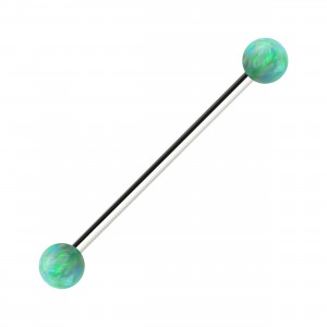 Industrial-Piercing Titan Grad 23 Gr&uuml;ne Synthetische Opale