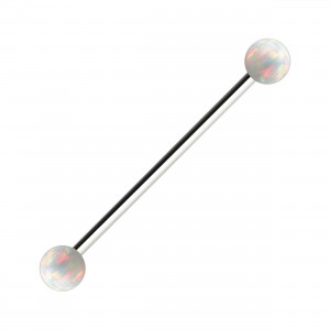 Industrial-Piercing Titan Grad 23 Weiße Synthetische Opale