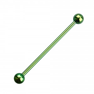 Industrial-Piercing Titan Grad 23 Eloxiert Gr&uuml;n Kugeln