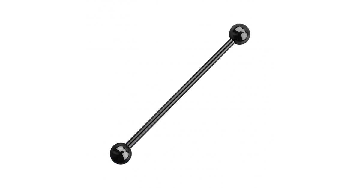 Balls Black Anodized Grade 23 Titanium Industrial Barbell