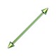 Spikes Green Anodized Grade 23 Titanium Industrial Barbell