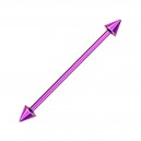 Spikes Pink Anodized Grade 23 Titanium Industrial Barbell