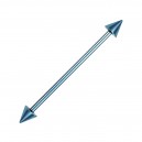 Spikes Light Blue Anodized Grade 23 Titanium Industrial Barbell
