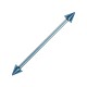 Piercing Industrial Titanio Grado 23 Anodizado Azul Claro Spikes