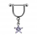 Helix-Piercing-Schmuck Steigb&uuml;gel Baumelnden Zirkonia Spitzer Stern Blau