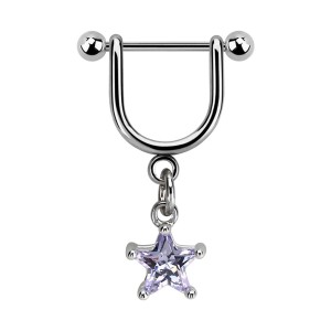 Helix-Piercing-Schmuck Steigbügel Baumelnden Zirkonia Spitzer Stern Blau