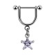 Helix-Piercing-Schmuck Steigbügel Baumelnden Zirkonia Spitzer Stern Blau