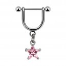 Helix-Piercing-Schmuck Steigb&uuml;gel Baumelnden Zirkonia Spitzer Stern Rosa