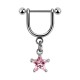 Helix-Piercing-Schmuck Steigbügel Baumelnden Zirkonia Spitzer Stern Rosa