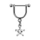 Helix-Piercing-Schmuck Steigbügel Baumelnden Zirkonia Spitzer Stern Weiß