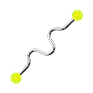 Industrial-Piercing Stahl 316L Acryl Welligkeit Grün Kugeln