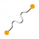 Industrial-Piercing Stahl 316L Acryl Welligkeit Orange Kugeln