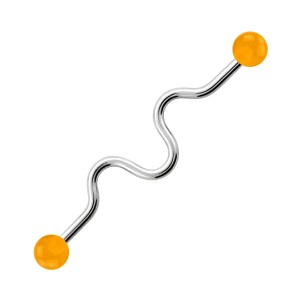 Industrial-Piercing Stahl 316L Acryl Welligkeit Orange Kugeln