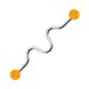 Industrial-Piercing Stahl 316L Acryl Welligkeit Orange Kugeln