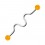 Industrial-Piercing Stahl 316L Acryl Welligkeit Orange Kugeln