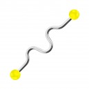 Industrial-Piercing Stahl 316L Acryl Welligkeit Gelb Kugeln