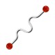 Industrial-Piercing Stahl 316L Acryl Welligkeit Rot Kugeln