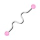 Industrial-Piercing Stahl 316L Acryl Welligkeit Rosa Kugeln