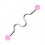 Industrial-Piercing Stahl 316L Acryl Welligkeit Rosa Kugeln