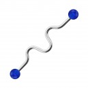 Industrial-Piercing Stahl 316L Acryl Welligkeit Dunkelblau Kugeln