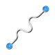 Industrial-Piercing Stahl 316L Acryl Welligkeit Hellblau Kugeln