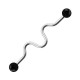 Industrial-Piercing Stahl 316L Acryl Welligkeit Schwarz Kugeln