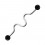 Industrial-Piercing Stahl 316L Acryl Welligkeit Schwarz Kugeln