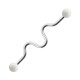 Industrial-Piercing Stahl 316L Acryl Welligkeit Weiß Kugeln