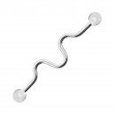 Industrial-Piercing Stahl 316L Acryl Welligkeit Transparent Kugeln