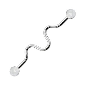 Industrial-Piercing Stahl 316L Acryl Welligkeit Transparent Kugeln