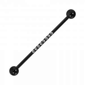 Industrial-Piercing Stahl 316L Schwarz 8 Lineare Strasssteine