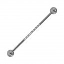 Industrial-Piercing Stahl 316L Metallisiert 8 Lineare Strasssteine