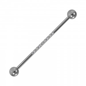 Piercing Industrial Acero 316L Metálico 8 Lineales Strass