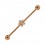 Industrial-Piercing Stahl 316L Golden Rosa Blume 5 Strasssteine