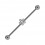Industrial-Piercing Stahl 316L Metallisiert Blume 5 Strasssteine