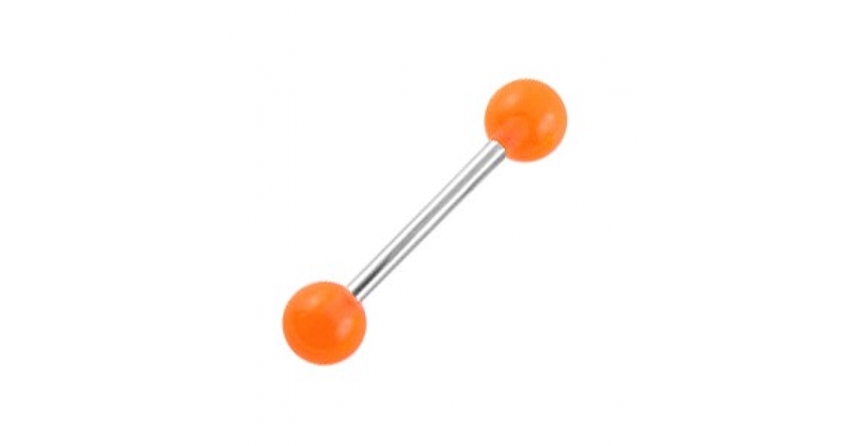 Transparent Orange Acrylic Tongue Bar Ring Votre Piercing