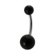 Nombril Acrylique Noir Opaque Boules