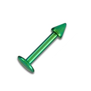 Labret- / Tragus-Piercing Titan Grad 23 Eloxiert Grün Spitze