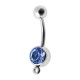 Light Blue Strass Navel Belly Button Ring with Pendant-Clip