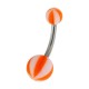 Piercing Ombligo Acrílico Balón 8 Lados Naranja