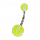 Piercing Ombligo Acrílico Balón 8 Lados Verde