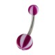 Piercing Ombligo Acrílico Balón 8 Lados Púrpura